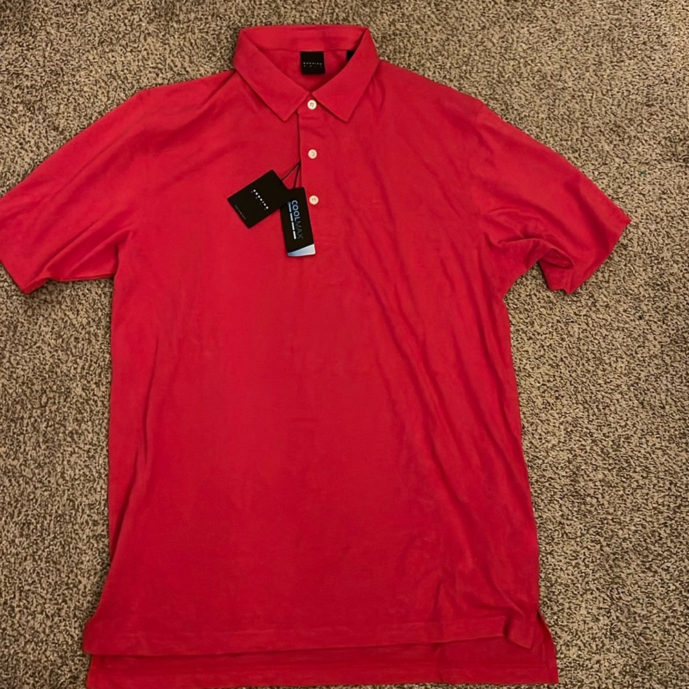 Brand new with tags Dunning Golf polo size LG color Red Heather